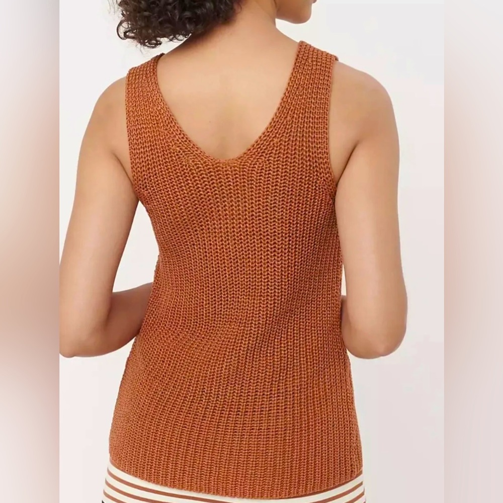 LOFT Rust Knit V-Neck Tank Top - Picture 2 of 10